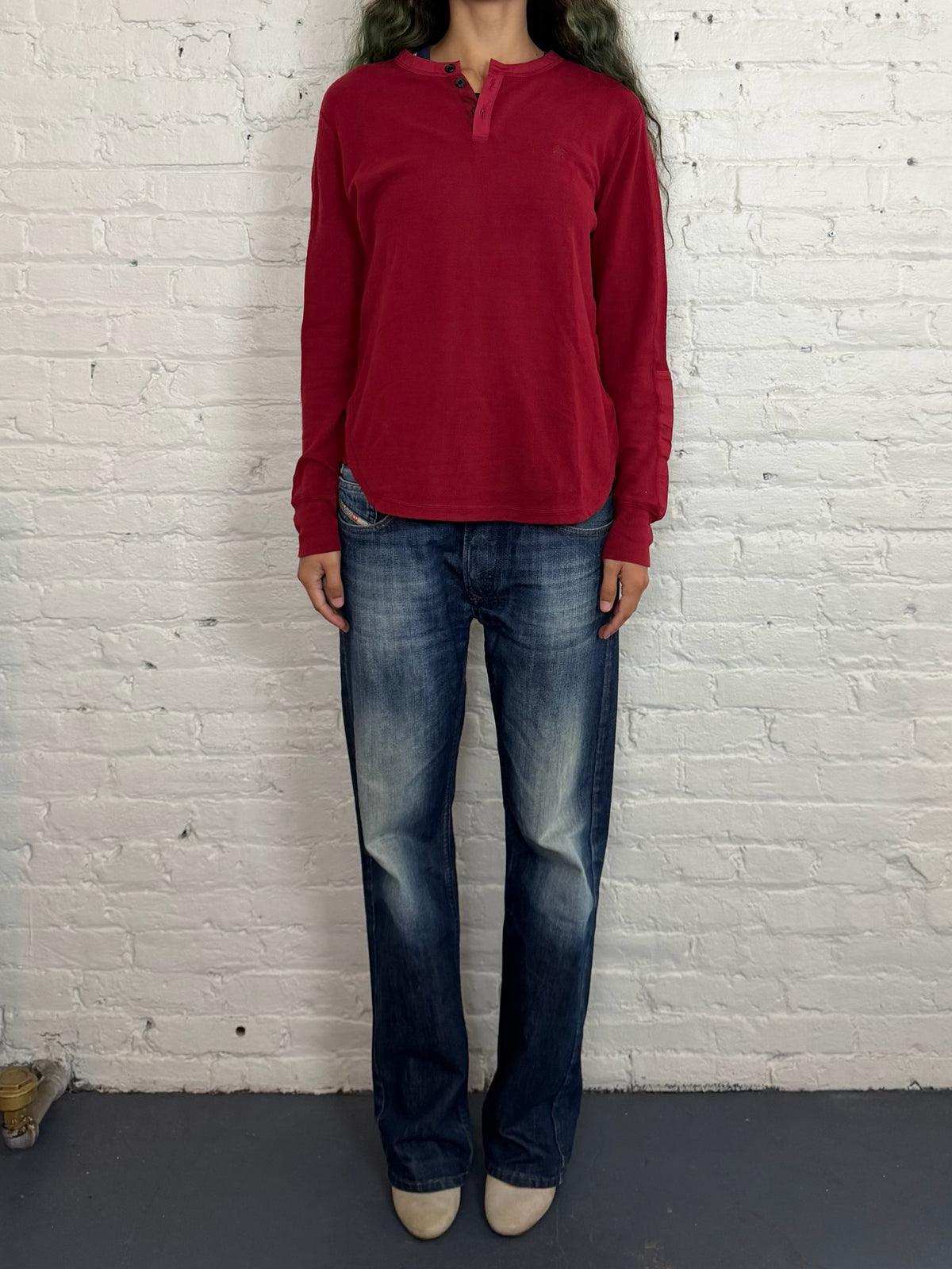 Burberry Blue Label Waffle Knit Henley Shirt