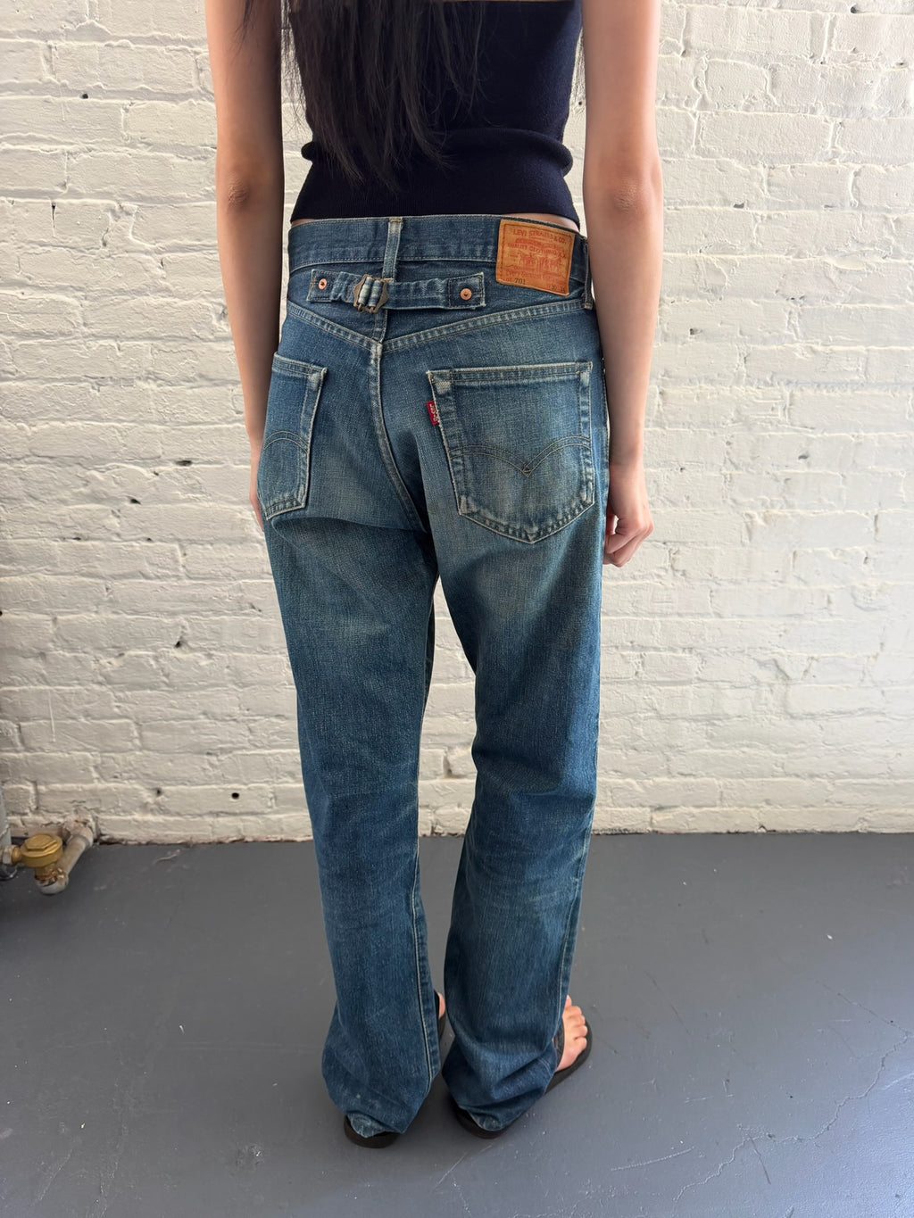 Vintage Levi’s Big L 701 CinchBack Stained Jeans 30x34