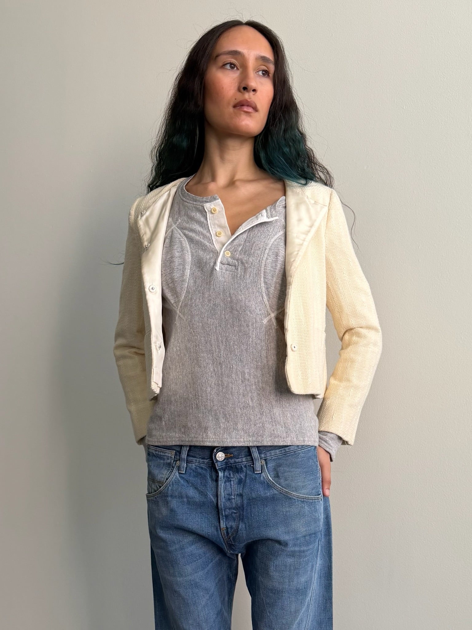 2013 Prada Ramie Tweed RoundNeck Jacket