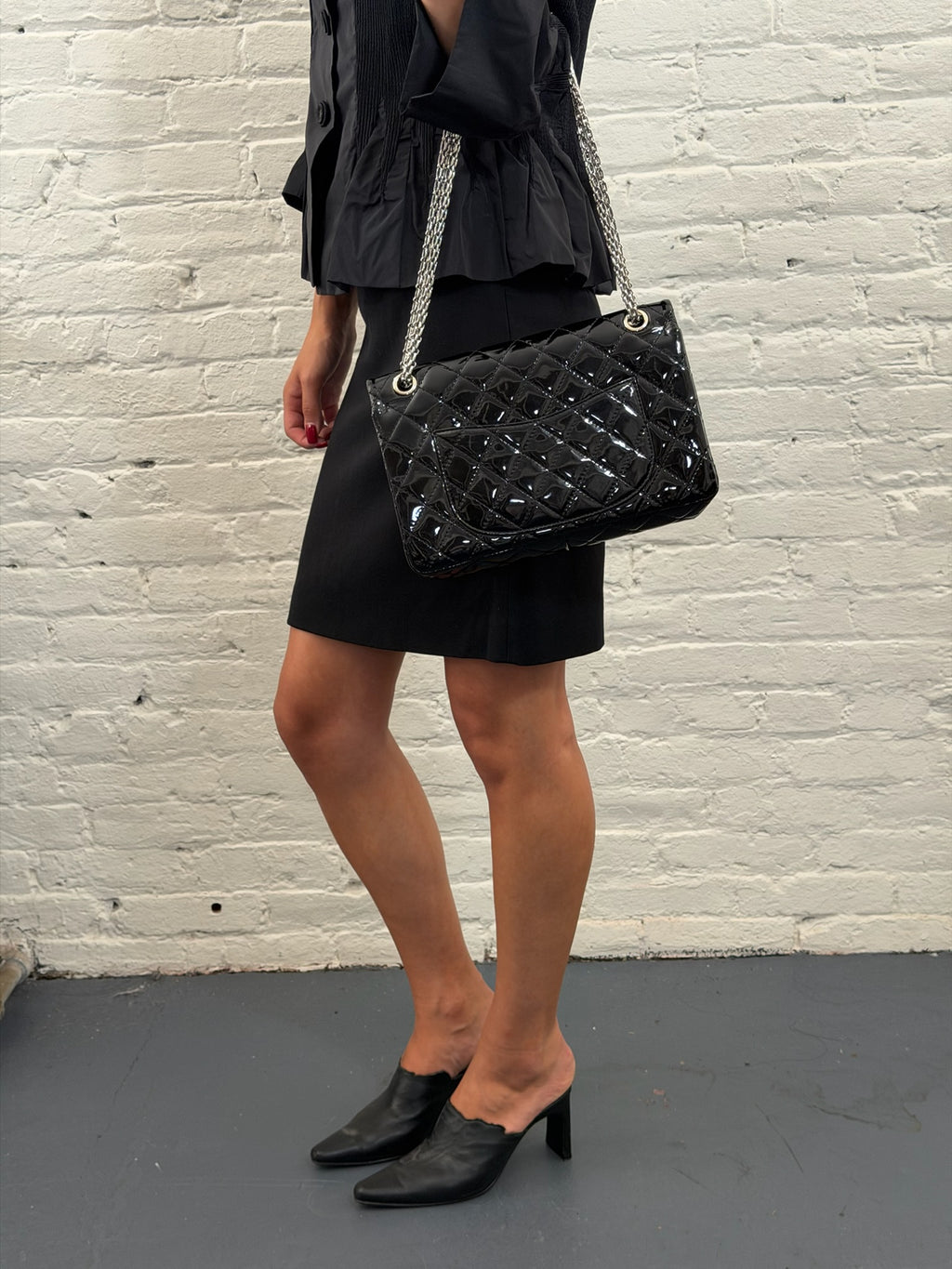 Chanel Black Patent Leather 2.55 Reissue Flap Bag