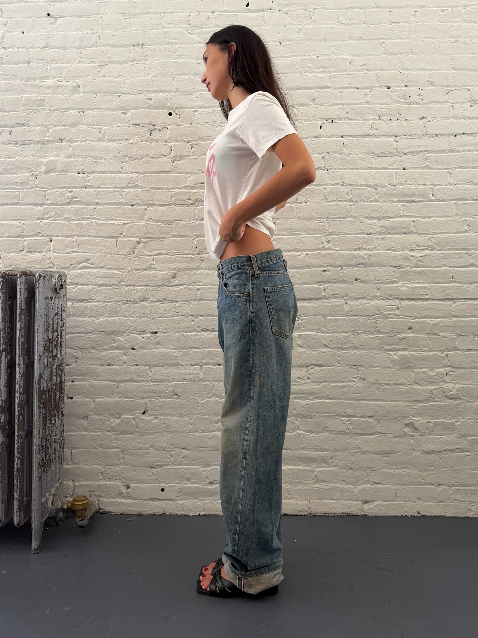 Vintage Levi’s Big L 702 CinchBack washed Blue Jeans