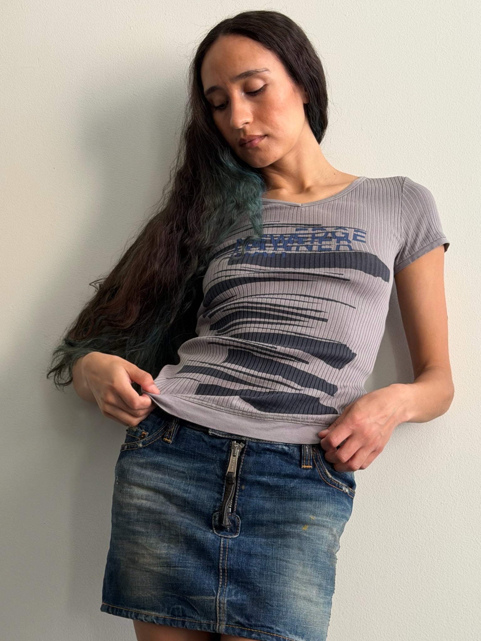Marithe Francois Girbaud Ribbed Graphic Top