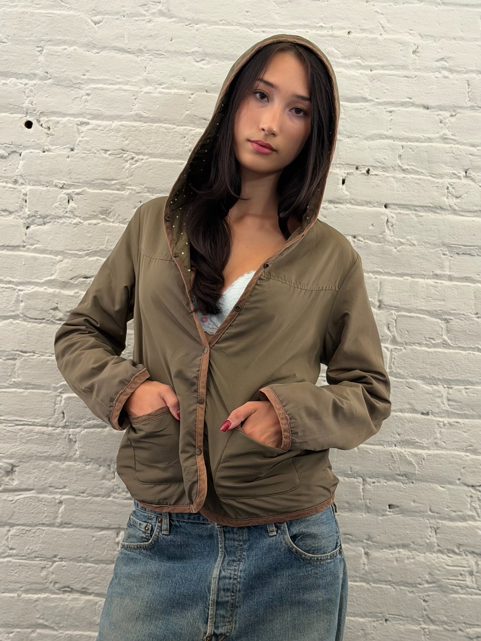 Intimate Reversible Polkadot Hooded Jacket