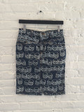 Hysteric Glamour Skull Print Denim Skirt
