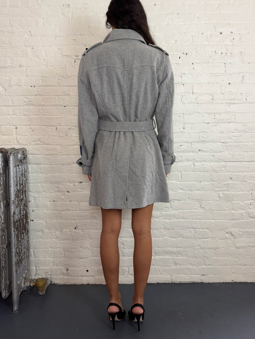 Semantic Design Wool Blend Double Breasted Coat