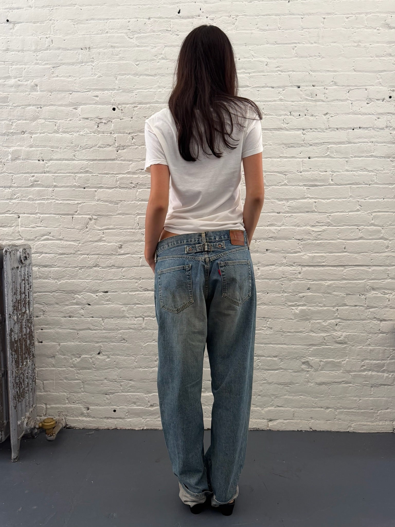 Vintage Levi’s Big L 702 CinchBack washed Blue Jeans