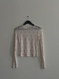 Sandy Liang Floral Print Crew Neck Top