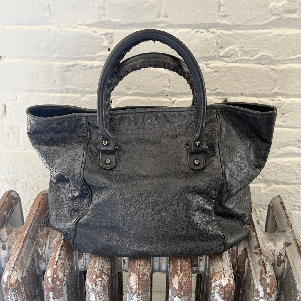 FW12 Balenciaga Black Acier Lambskin Sunday Tote