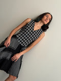 Issey Miyake Sport checkered Fringe Dress
