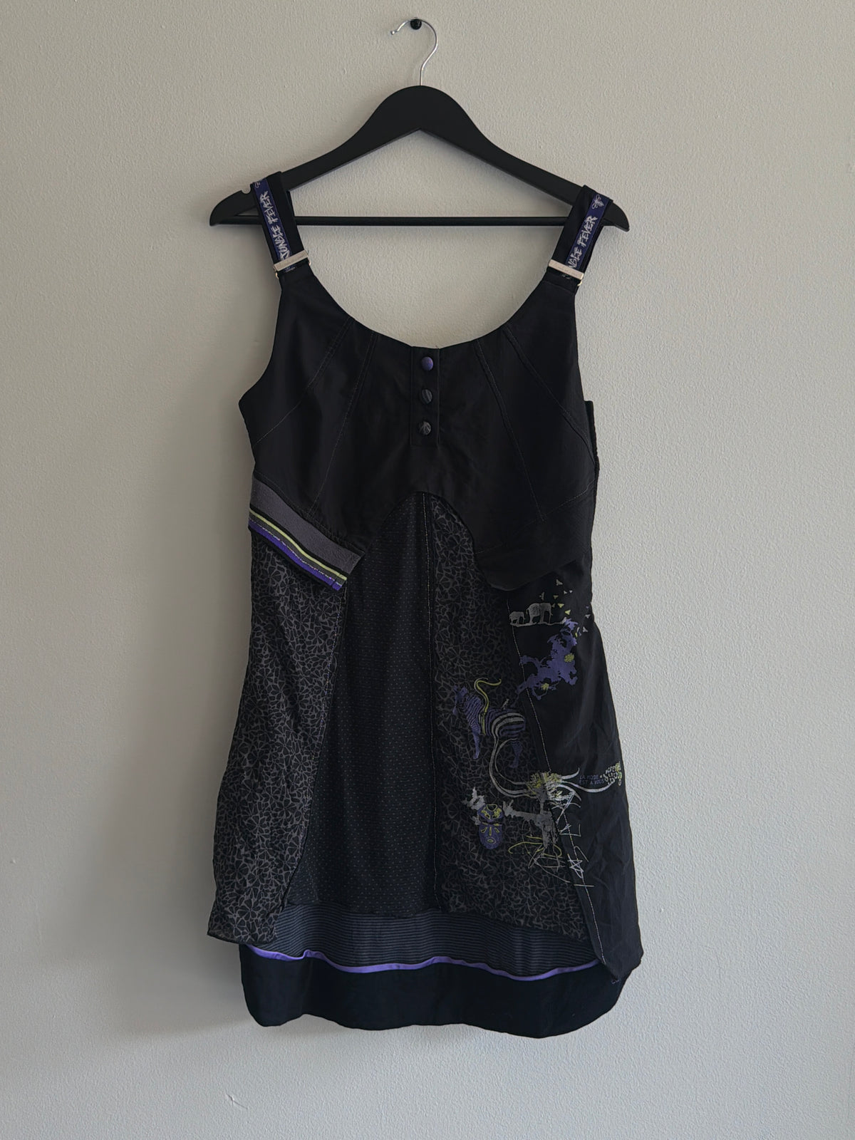 Vintage Y2K La Modesta Vous Mixed Media Patchwork Strapped Dress