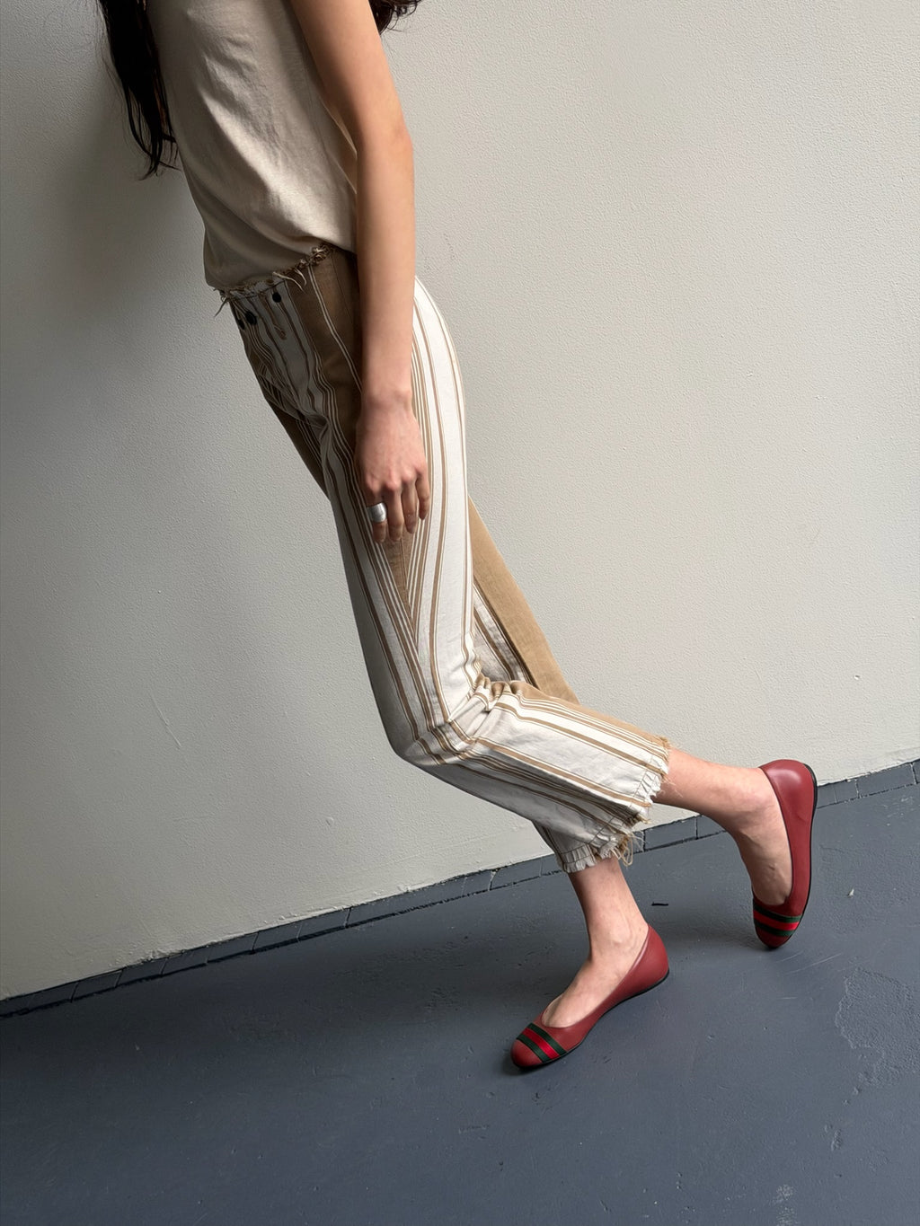 Kapital Cotton Striped Low Rise pant