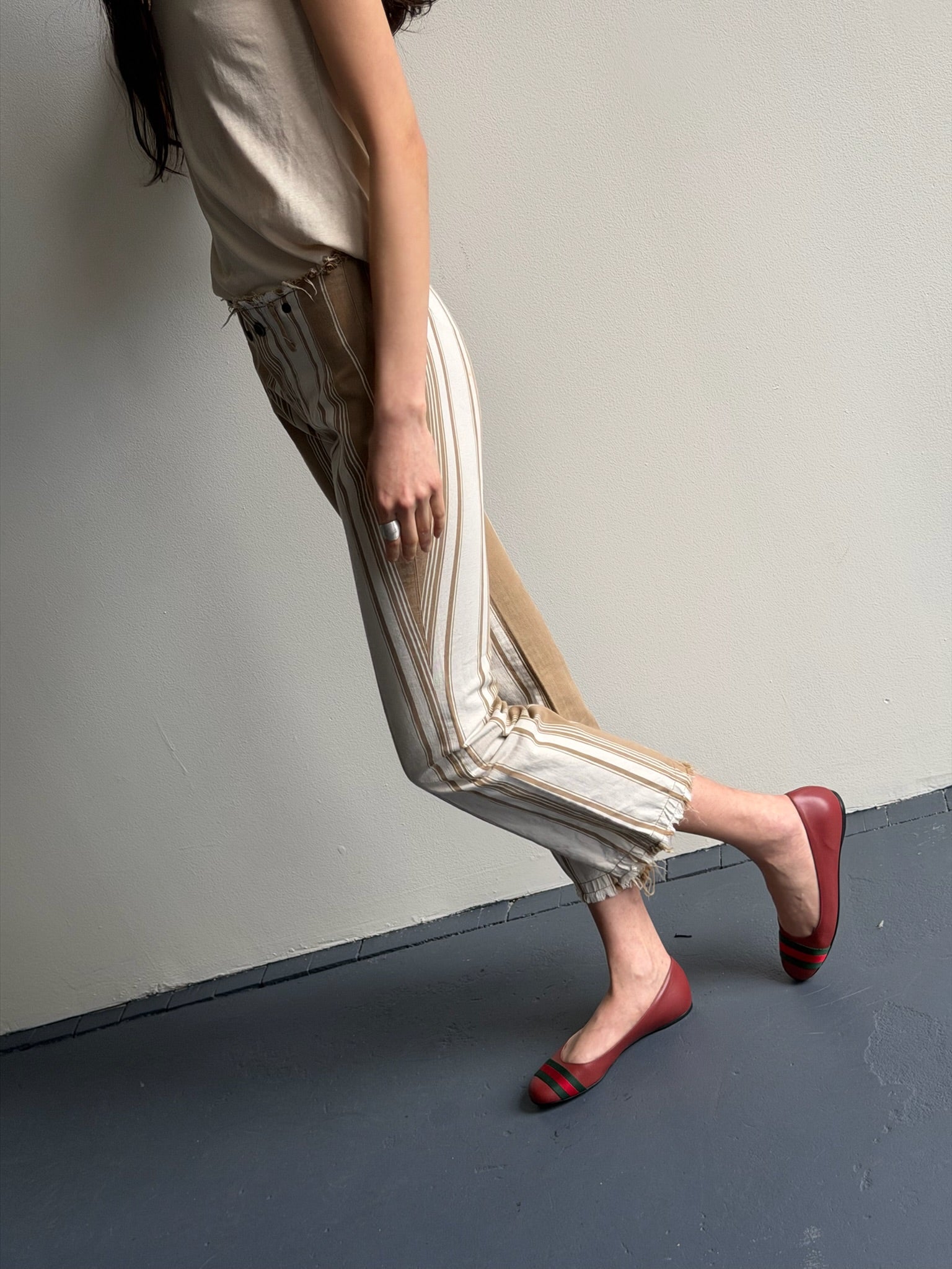 Kapital Cotton Striped Low Rise pant