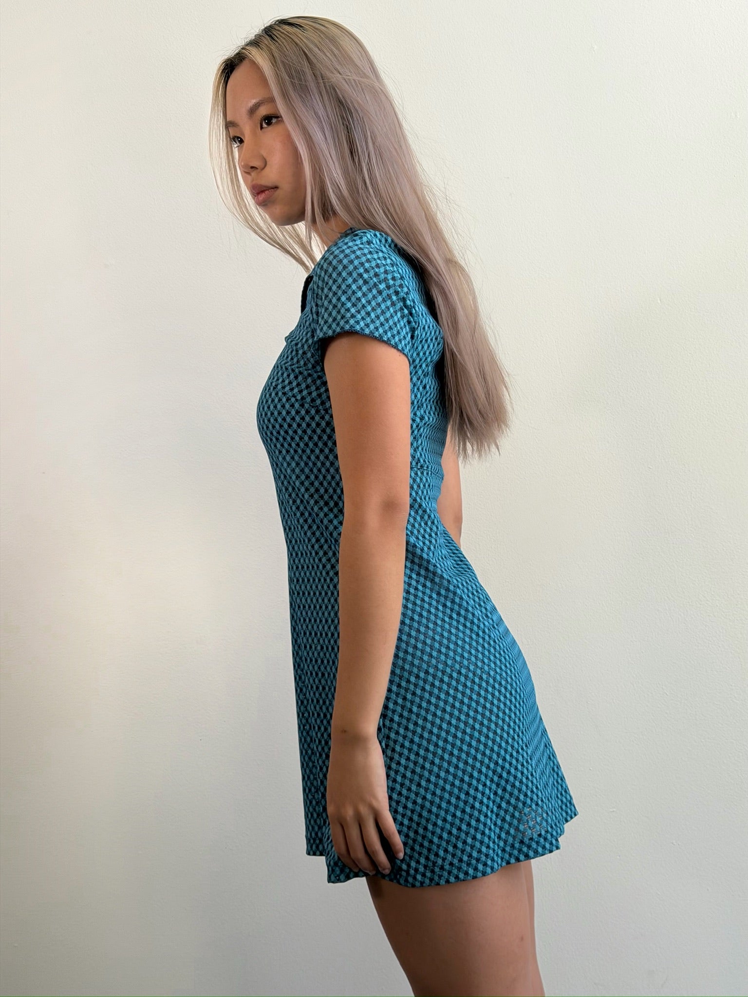Vintage Hysteric Glamour Blue Check S/S Mini Dress