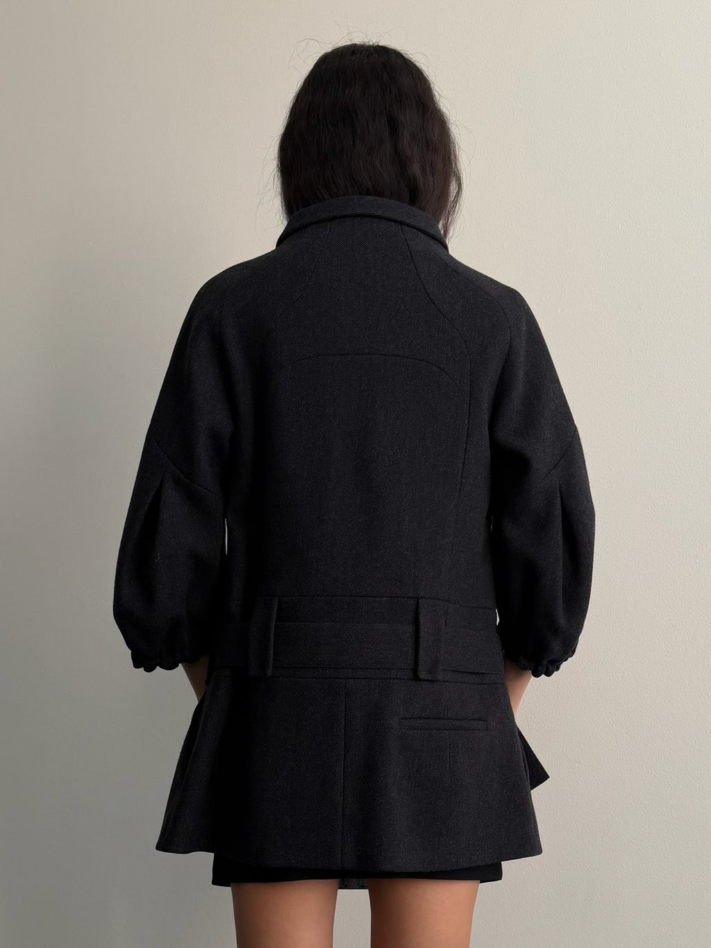 2007 Prada 3/4 Sleeve Wool Peacoat