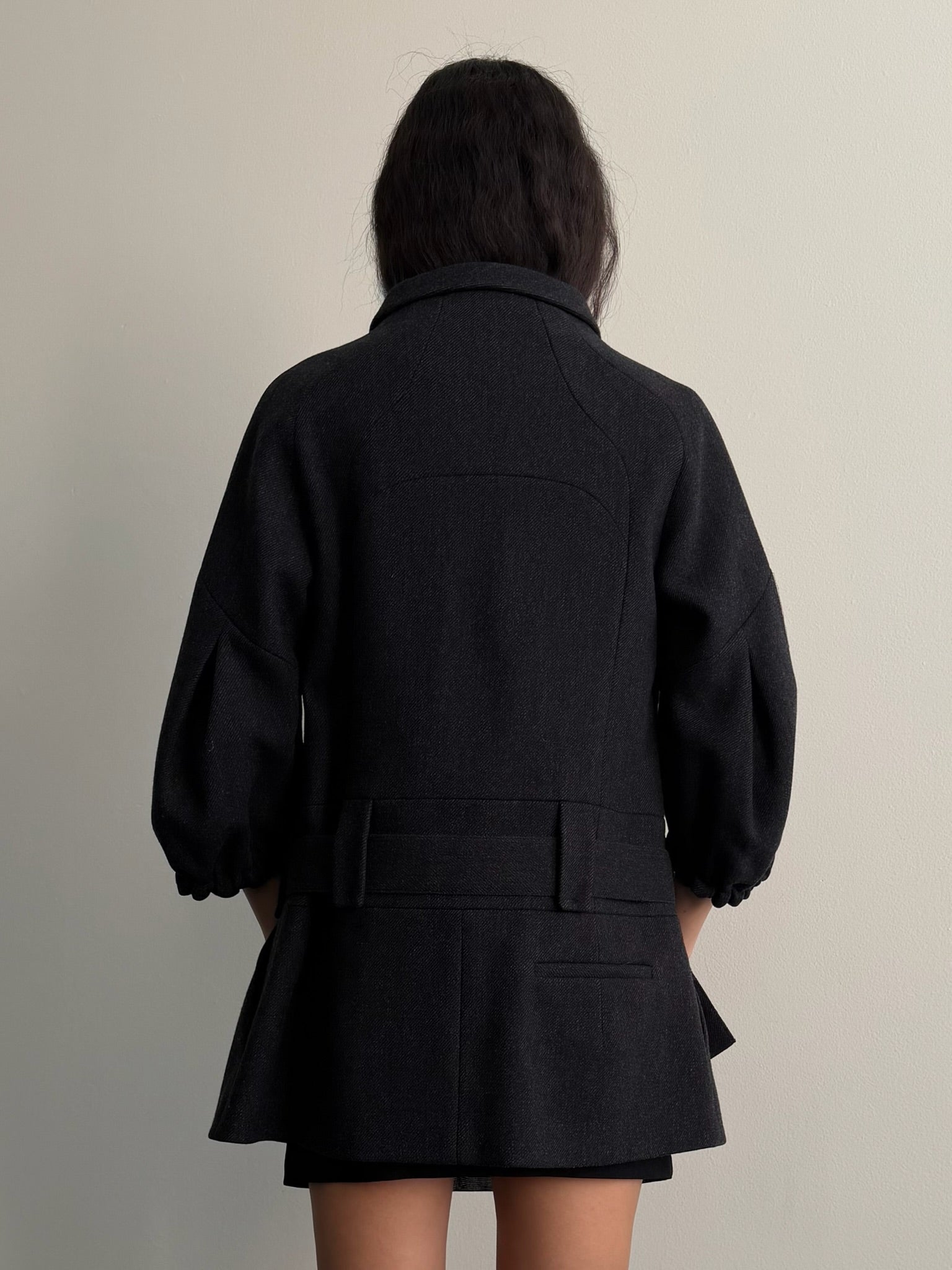2007 Prada 3/4 Sleeve Wool Peacoat