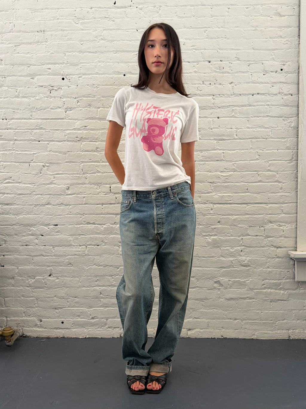 Vintage Levi’s Big L 702 CinchBack washed Blue Jeans
