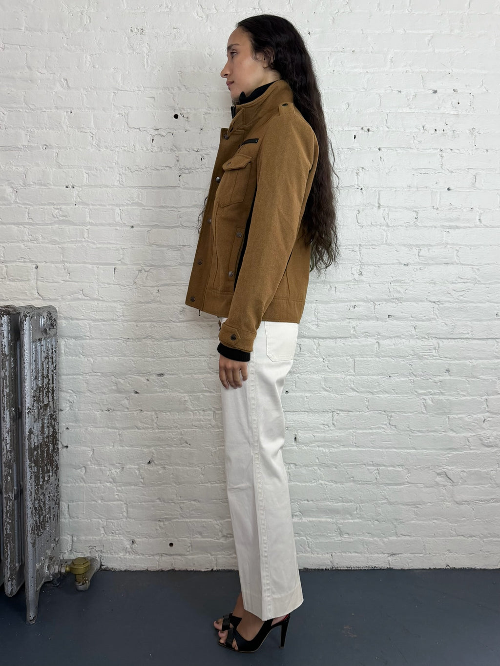 Semantic Design Bondage Punk Double Wool Zipper Jacket