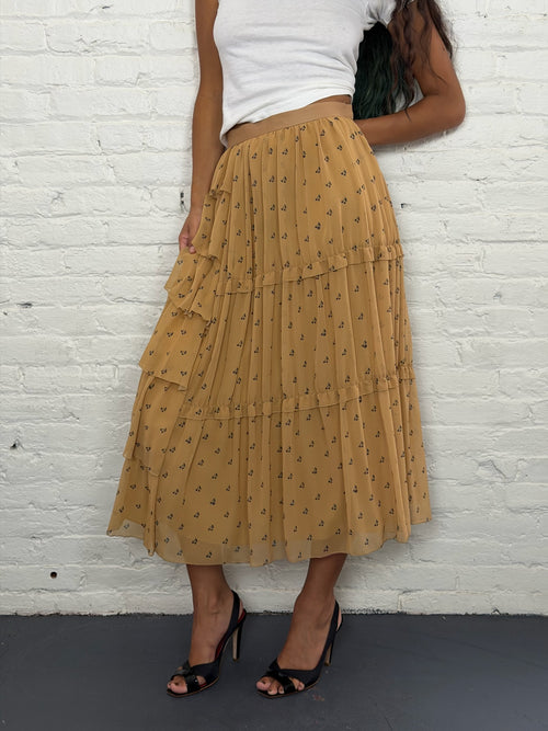2016 SueUndercover Printed Silk Blend Maxi Skirt