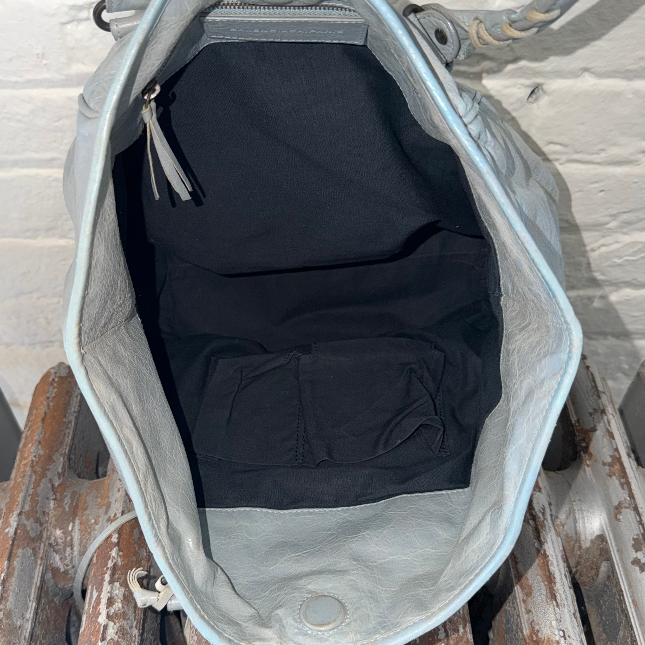 2013 Balenciaga Bleu Acier Lambskin Sunday Tote