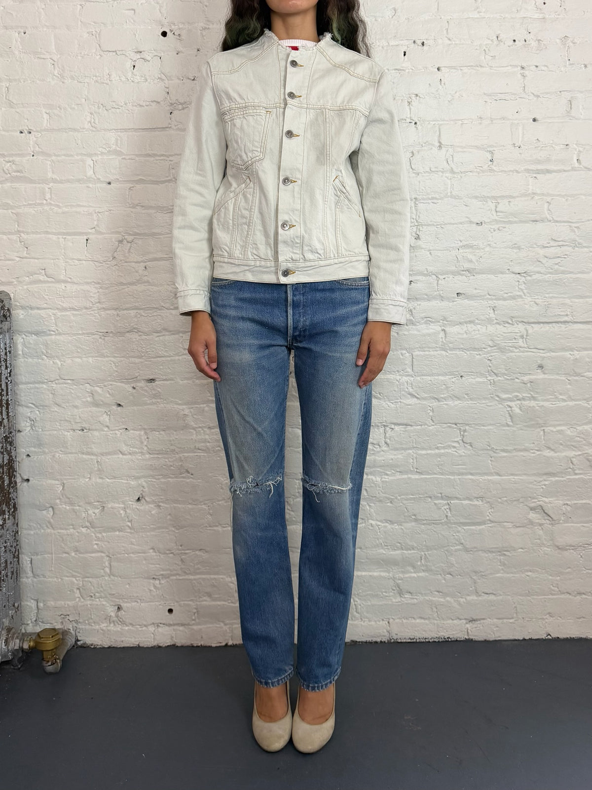 SS23 Maison Margiela Collarless Denim Jacket