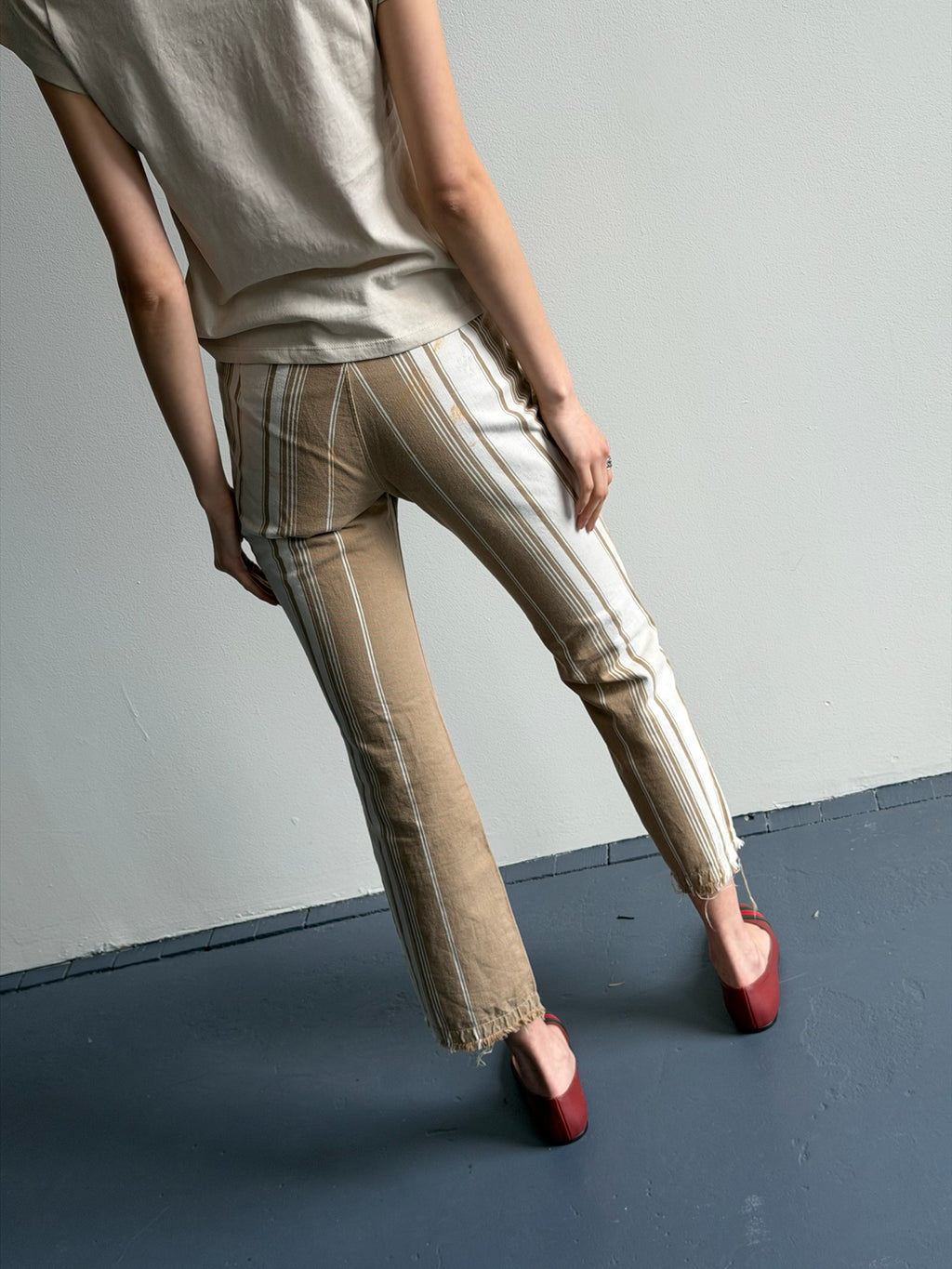 Kapital Cotton Striped Low Rise pant