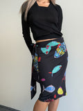 Emilio Pucci Archivio "Burdines" Fish Print Silk Skirt
