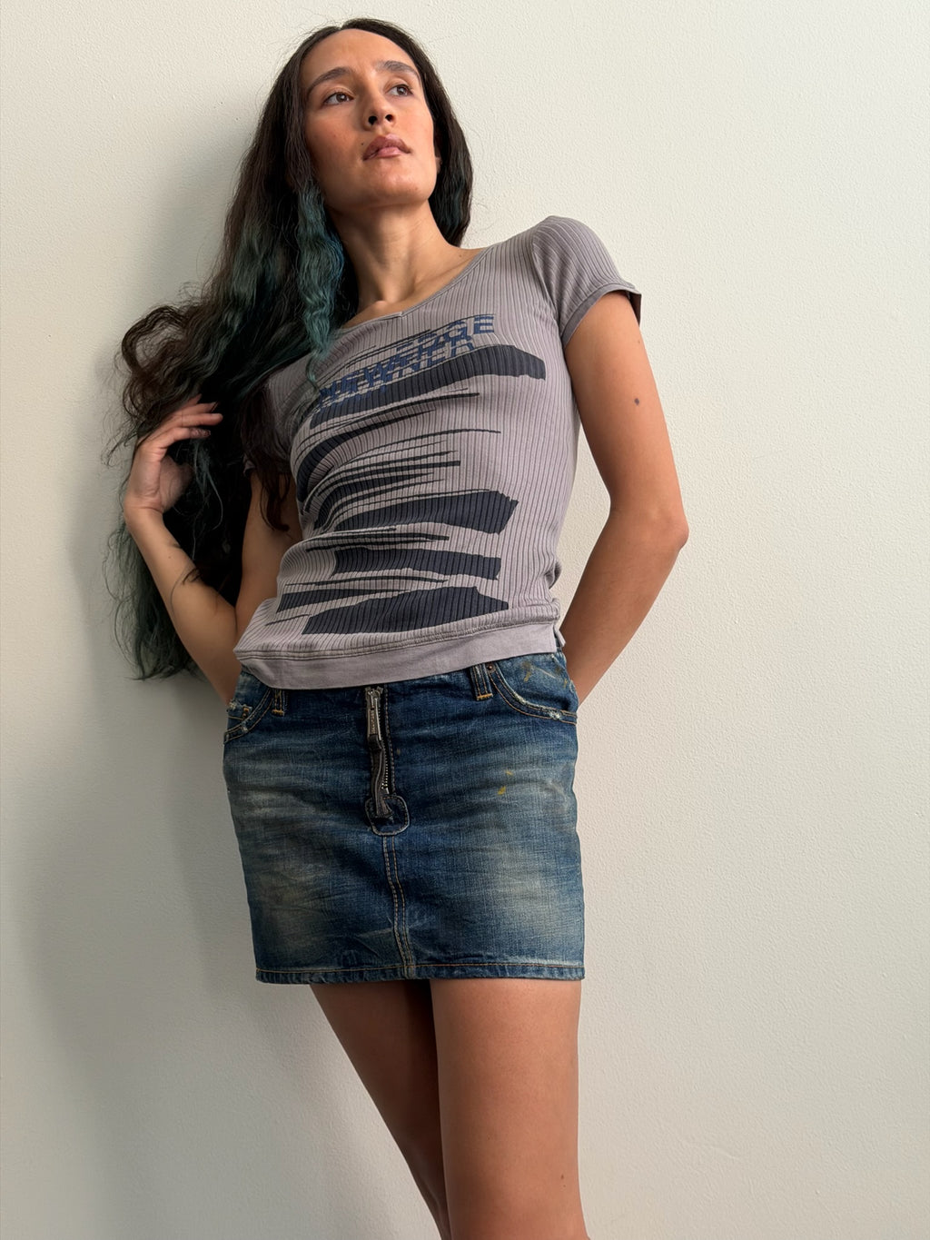 Marithe Francois Girbaud Ribbed Graphic Top