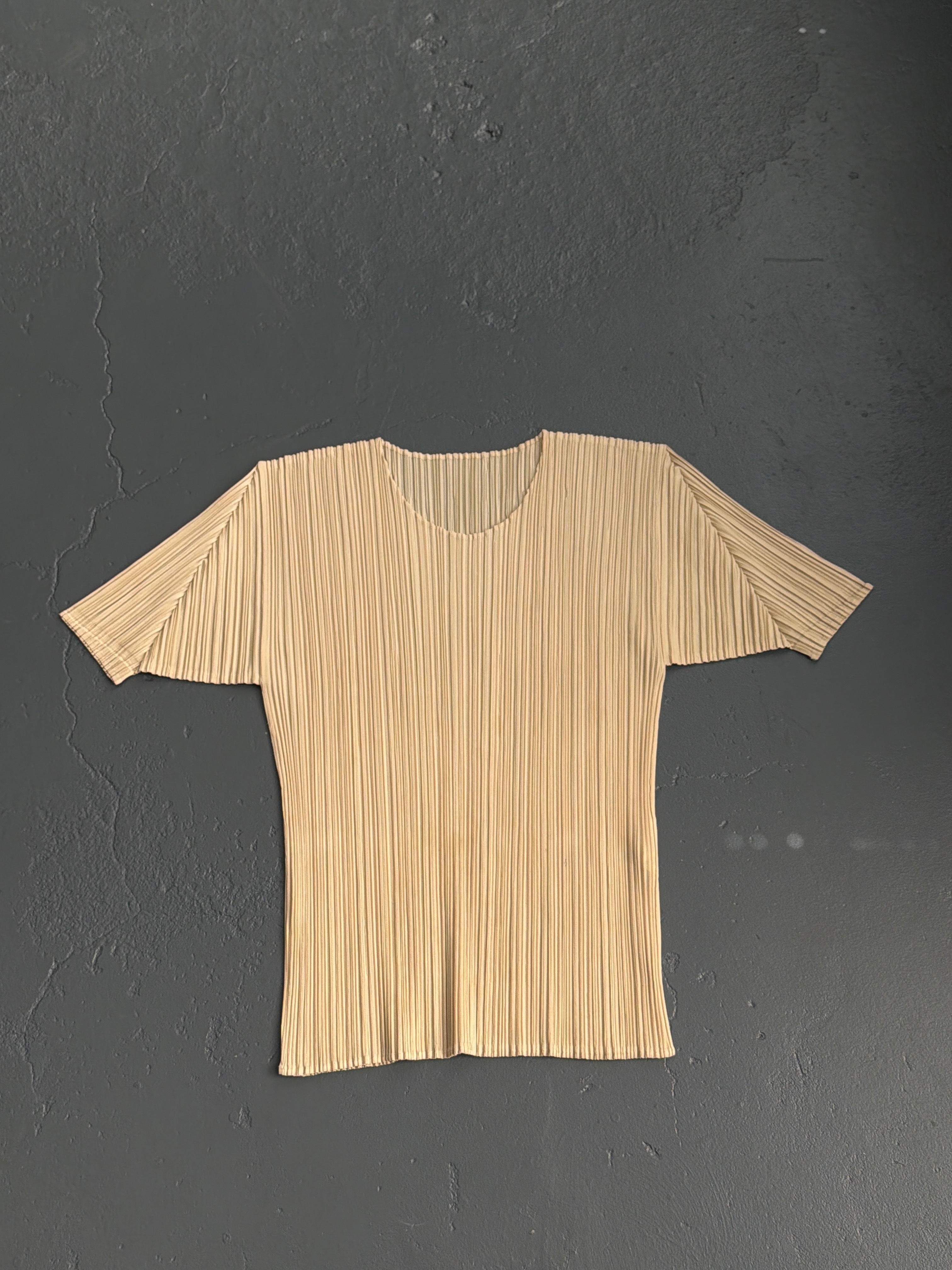 Issey Miyake Pleats Please Beige S/S Top
