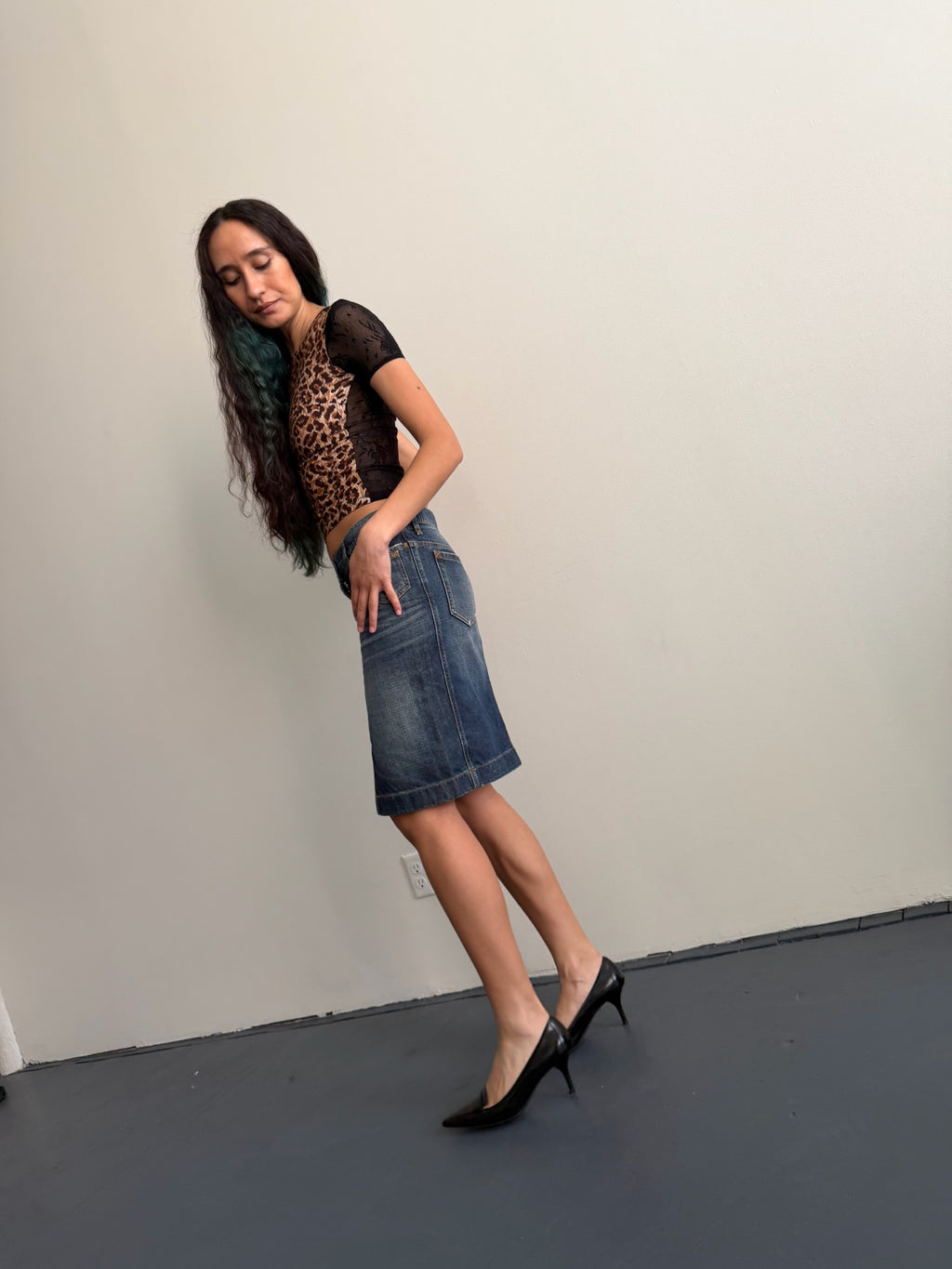 Dolce & Gabbana Washed Denim Skirt