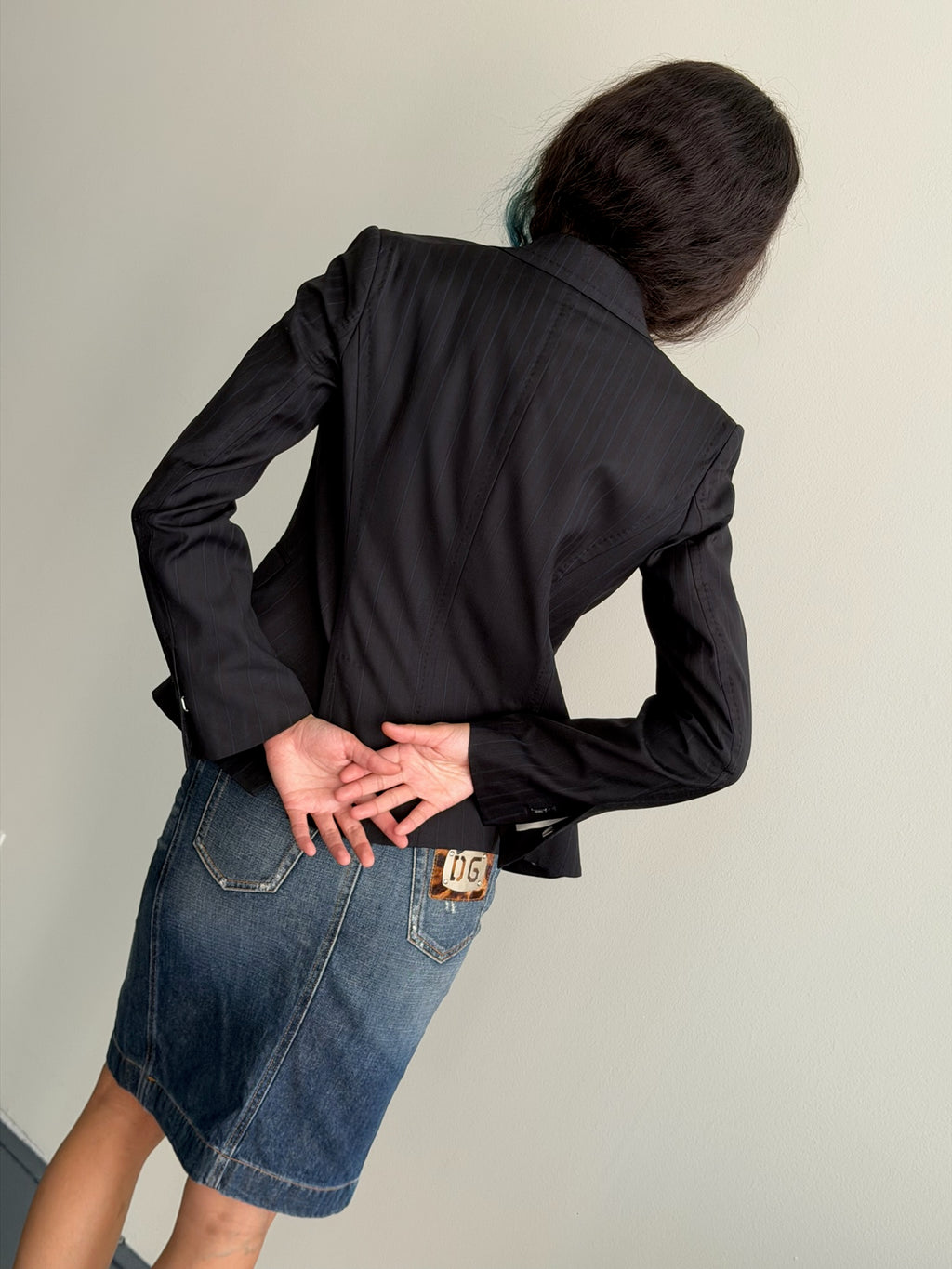 2005 Dsquared2 Pinstriped Wool Blazer/Skirt Set