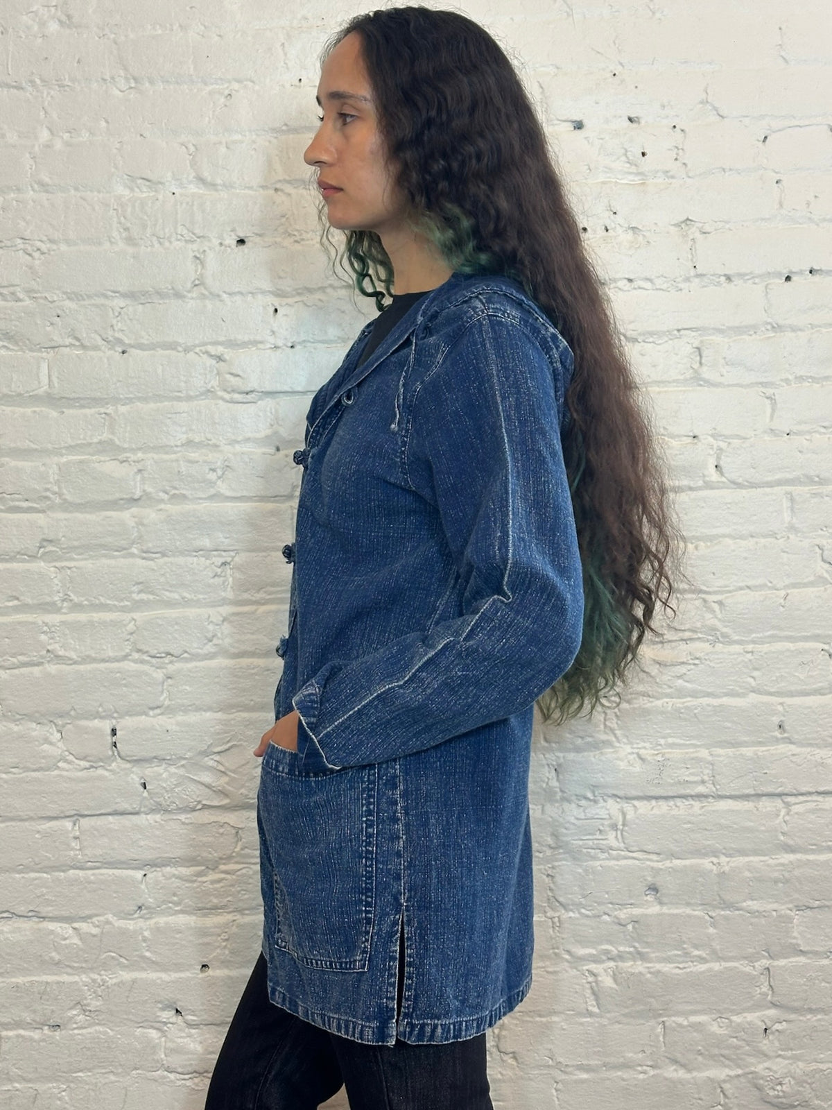 Vintage Kung Fu Tang denim Hooded Jacket