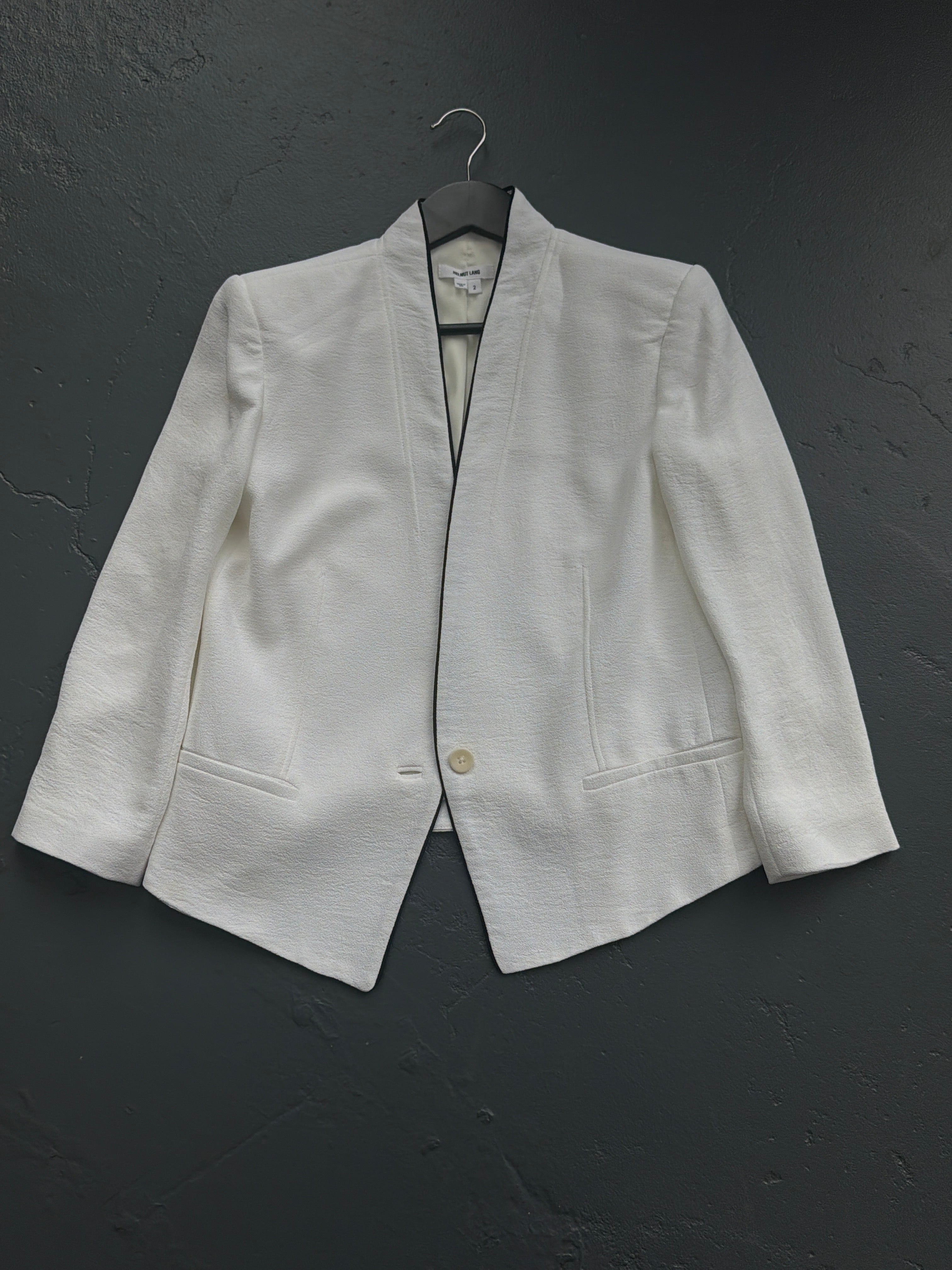 Helmut Lang White No collar Blazer