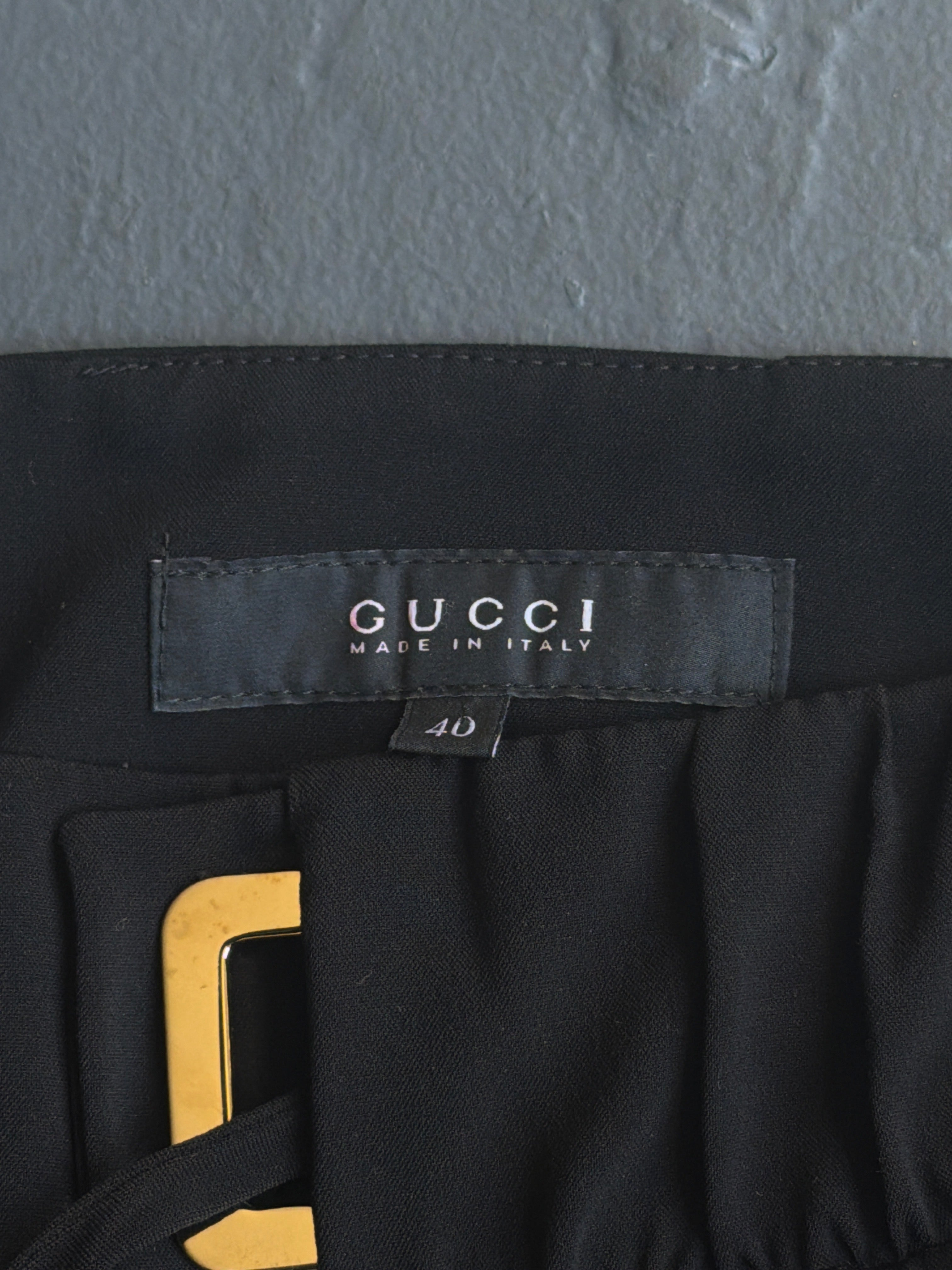 2010 Gucci Drawstring Rayon Mini Skirt
