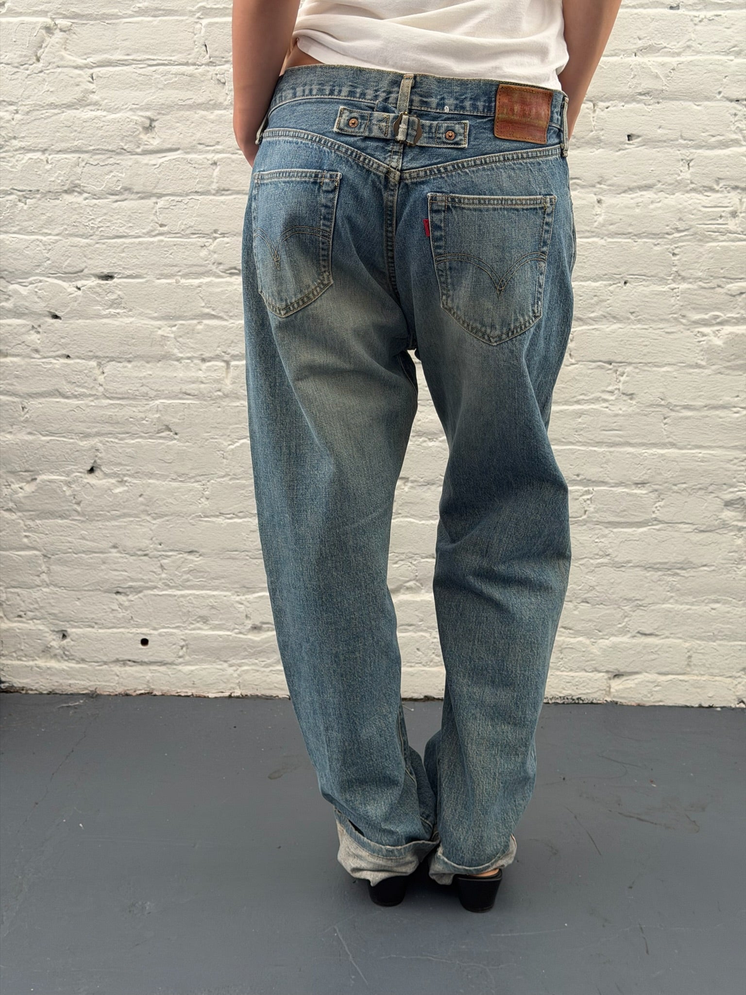 Vintage Levi’s Big L 702 CinchBack washed Blue Jeans