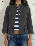 Vintage Burberry Mandarin Collared Denim Jacket