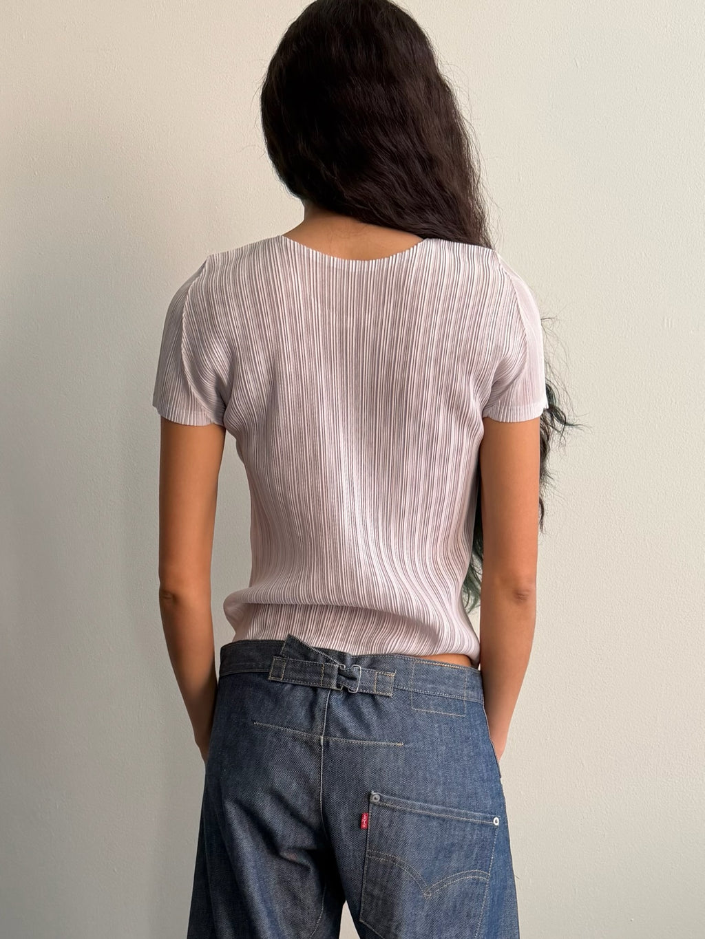 Issey Miyake Pleats Please Light Grey S/S Top