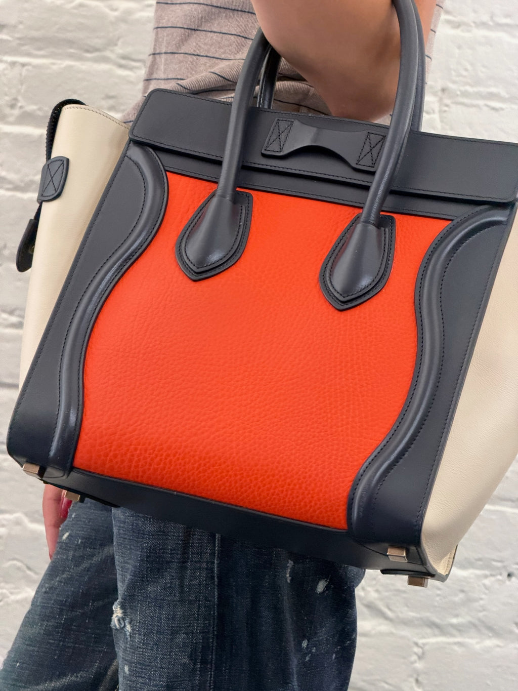Celine Tricolor Micro Luggage Tote