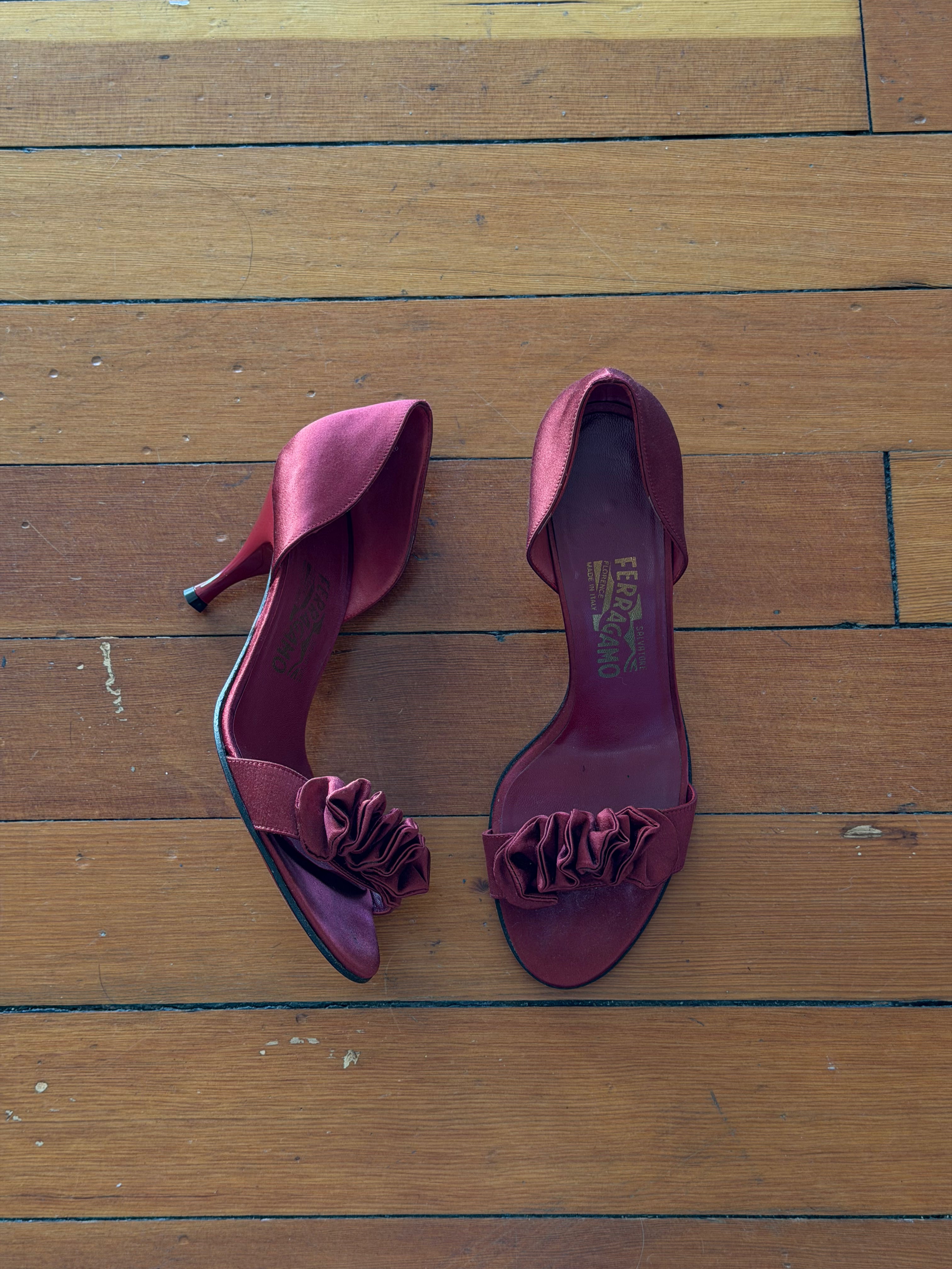 Salvatore Ferragamo Brilliance Satin High Heels