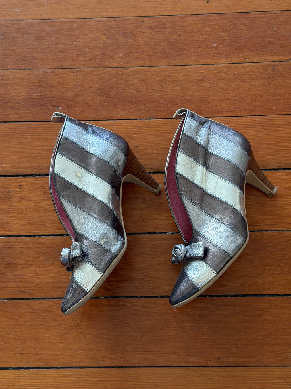 Vintage Anna Sui Metallic Patchwork Shoes