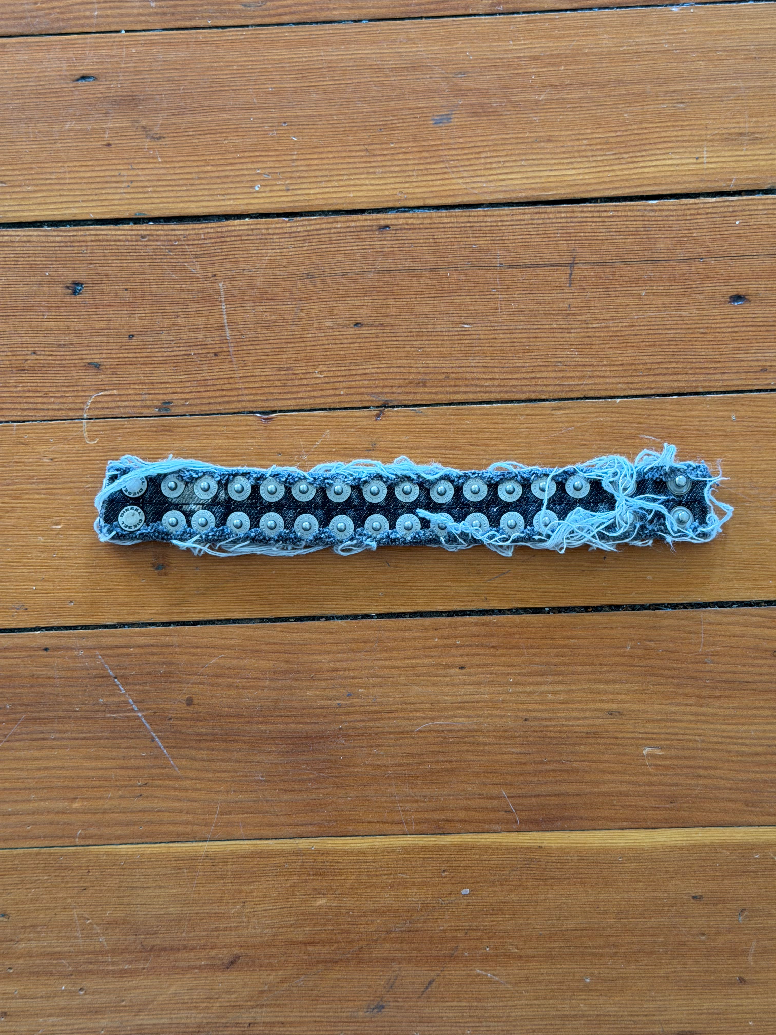 Diesel Distressed Denim Belt Bracelet