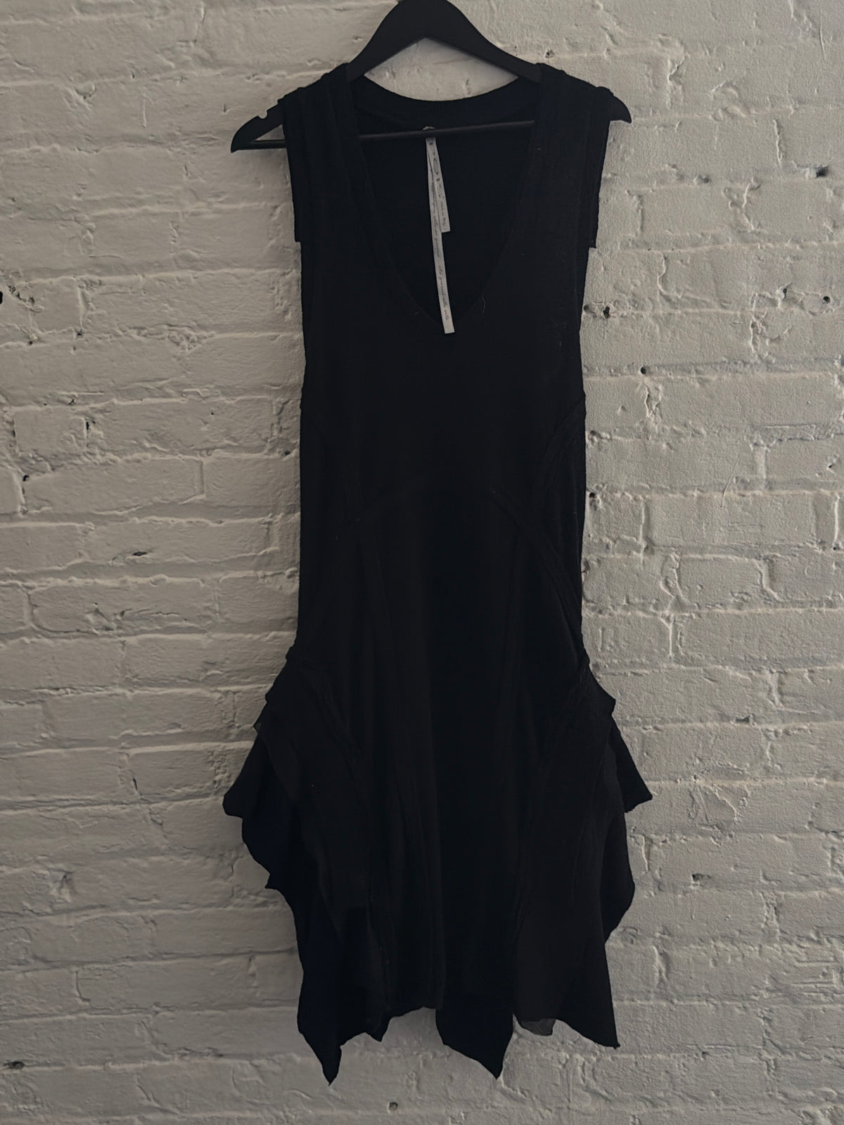 Pois Wool Asymmetrical Sleeveless Dress