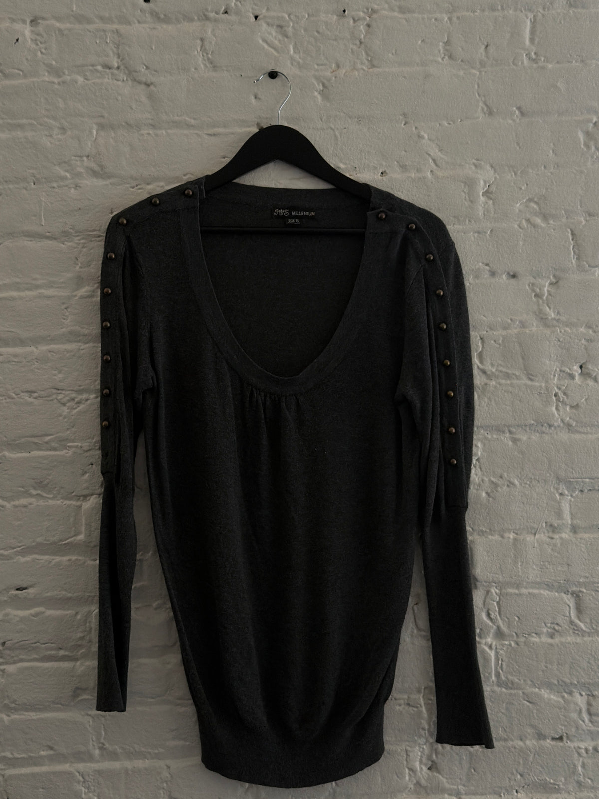 Millennium Scoop Neck Studded Sweater